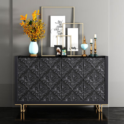 Luxury Marble Entryway Cabinet with Large Storage
