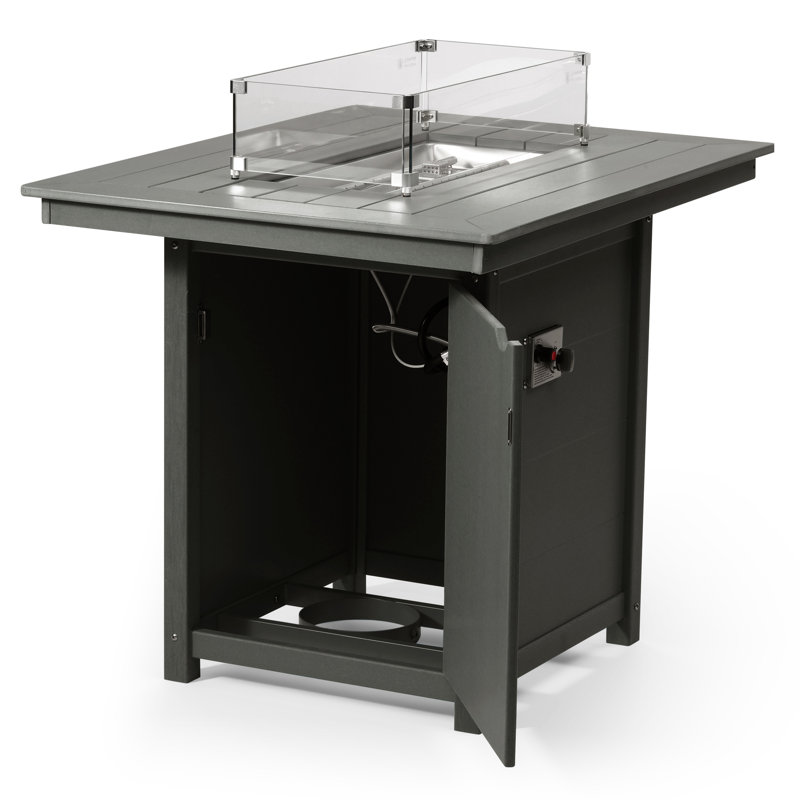 Table de foyer rectangulaire de comptoir 34 po x 46 po, 42.5" H x 46" W x 35" D, Gray