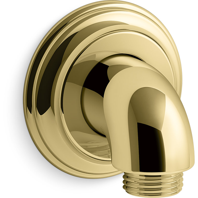 Bancroft Wall-Mount Supply Elbow with Check Valve, Vibrant Polished Brass