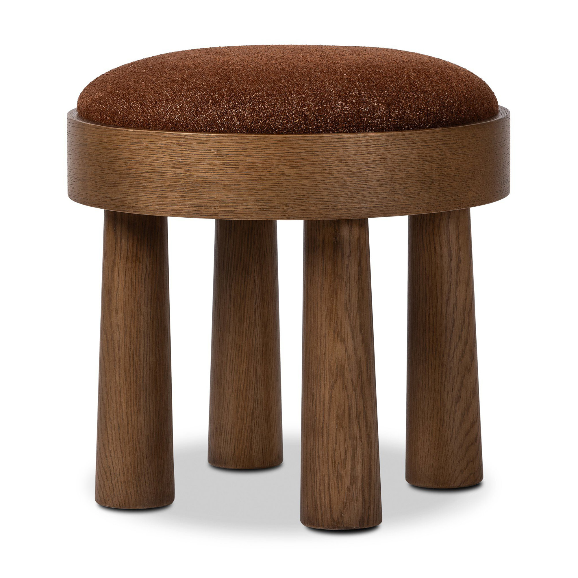 Amren Accent Stool, Crypton Wayfarer Sienna, Warm Oak