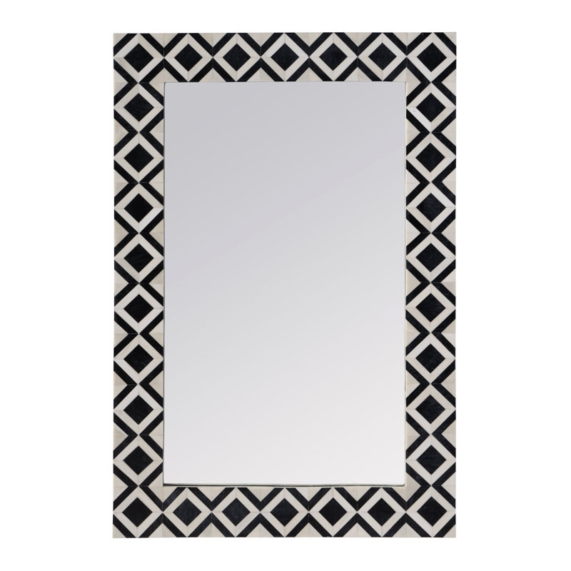 Bone Rectangular Mirror, Black