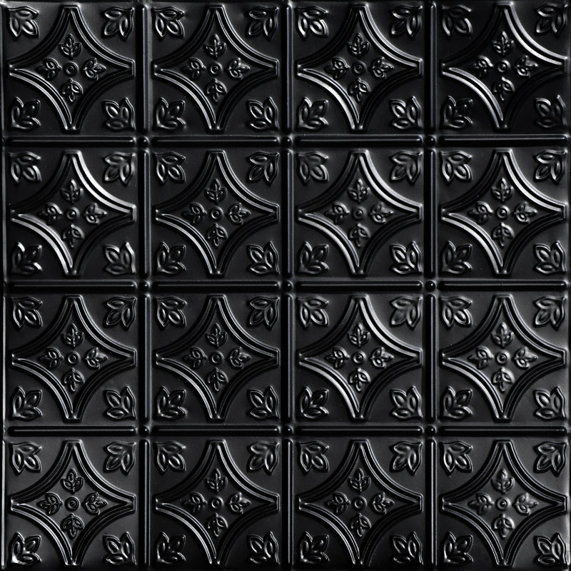 Tiny Tiptoe Nail-up Tin Ceiling Tile, Black, 2.02 ft. x 2..02 ft.