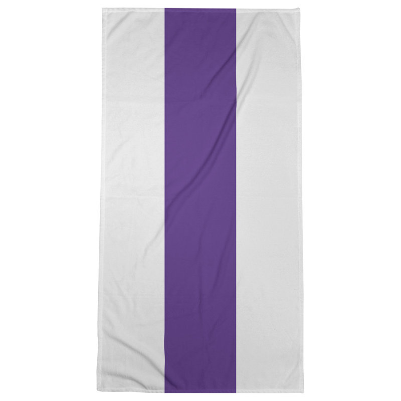 Cotton Blend Beach Towel, Off White/Purple