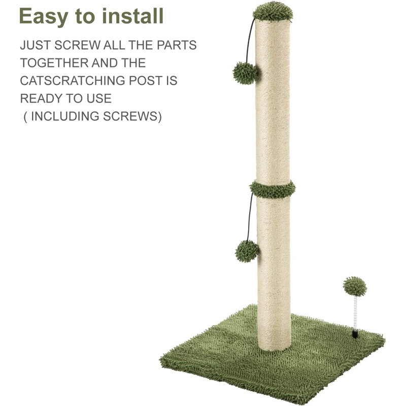 Faedra 34 " H Cat Scratching Post, Cactus Green