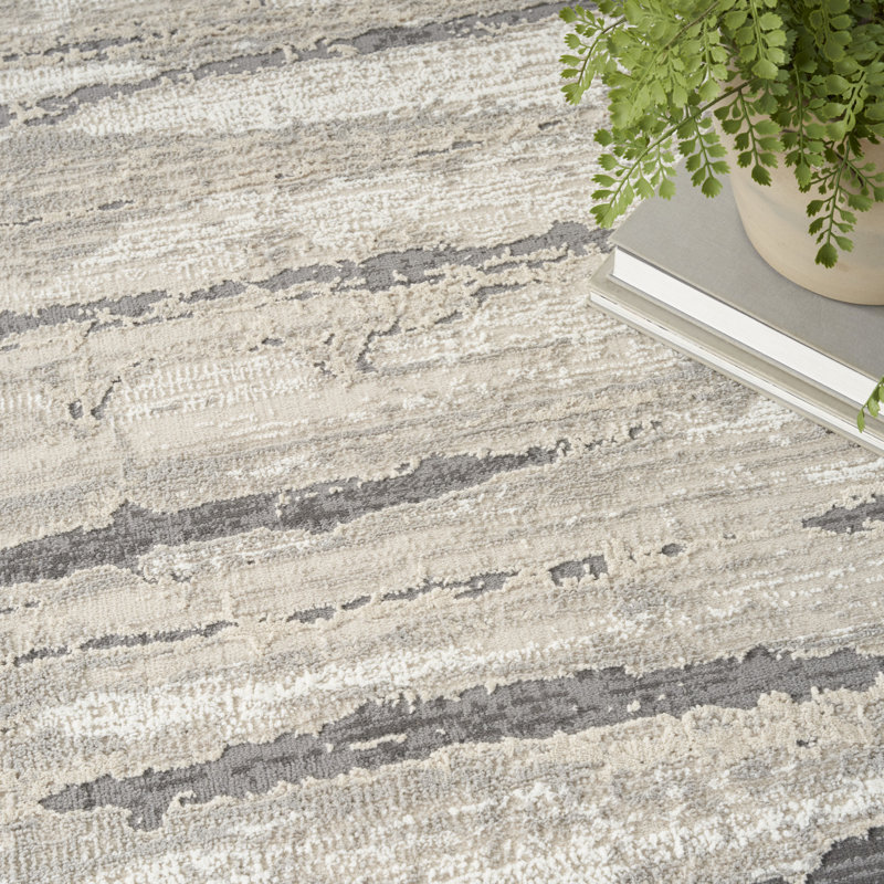 Ivaline Modern Striped Sustainable Woven Rug, Rectangle 8' x 10'