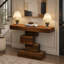 Console de 107 cm (42 po), table d'entrée étroite avec piètement géométrique-875857880
