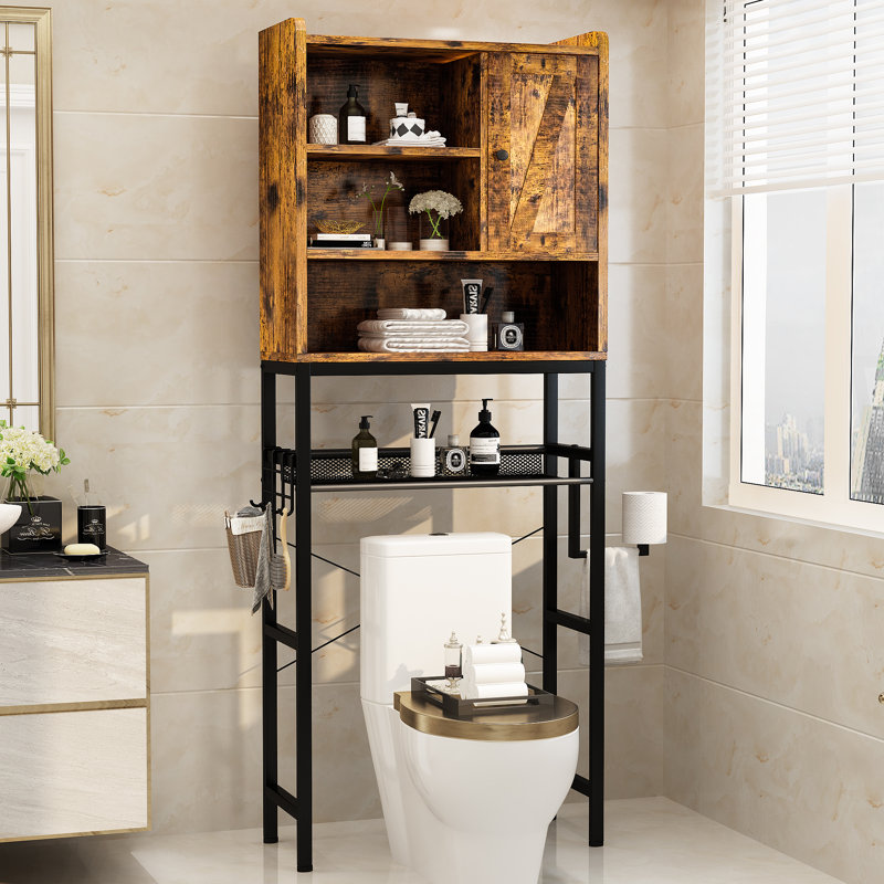 Rangement autoportant au-dessus de la toilette, Brun rétro