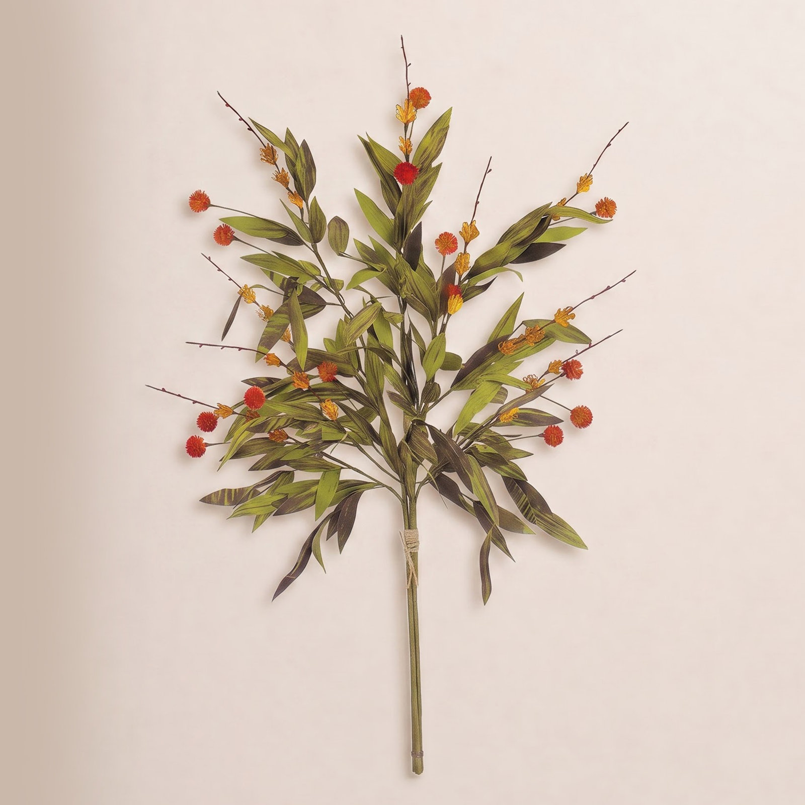 36" Faux Holly Berry Stem, Artificial Holiday Botanical Decorative Spray