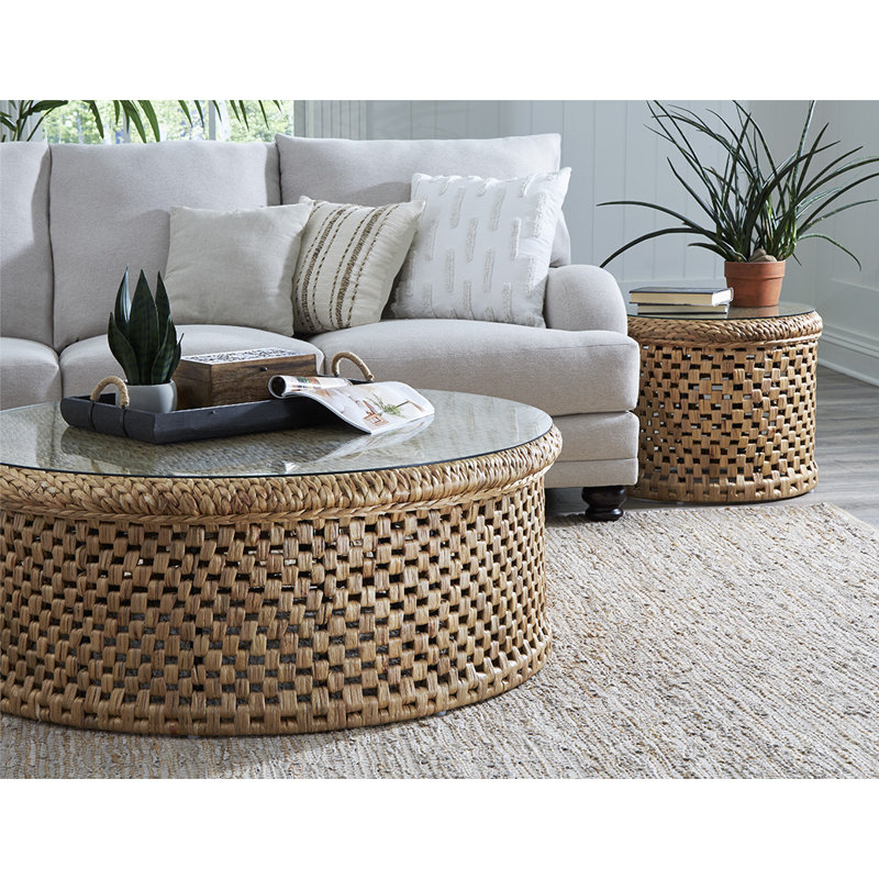 Malacca Glass End Table
