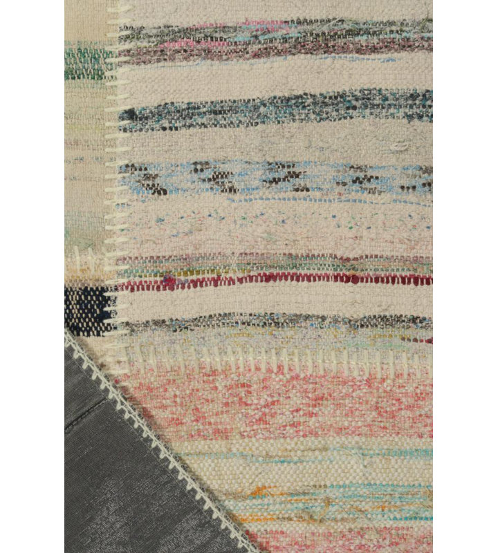 Wool Striped Area Rug in Pink
