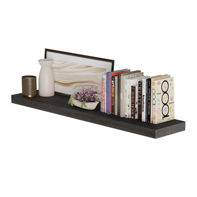 48"x10" Hidden Bracket Shelf, Floating Wall Bookshelf, Living Room Shelf, Hanging Shelf For Wall, Farmhouse Decor, 1 Pc