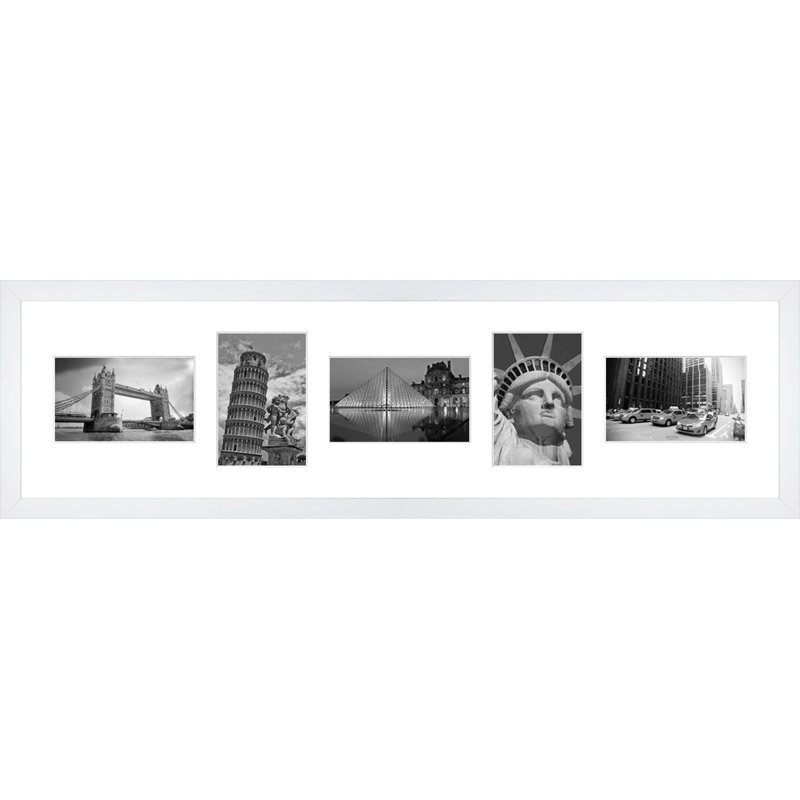 Abegail Wood Picture Frame with Mat, White