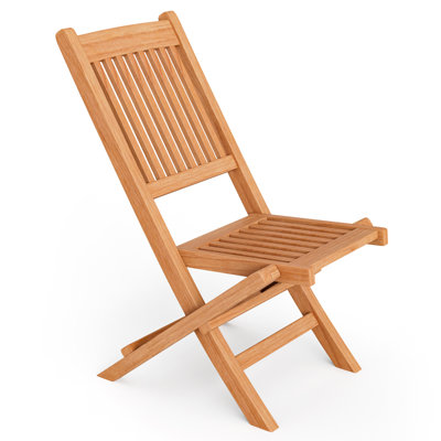 Neringa Folding Teak Patio Dining Side Chair by Winston Porter