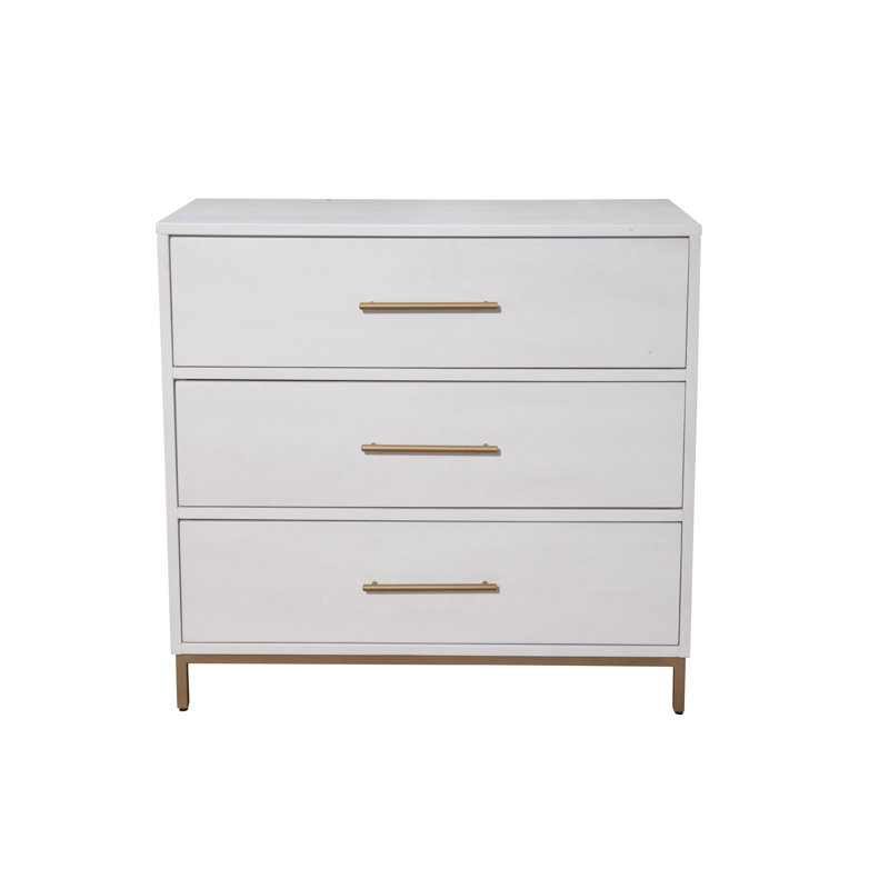 Petite commode à trois tiroirs Marino, Blanc