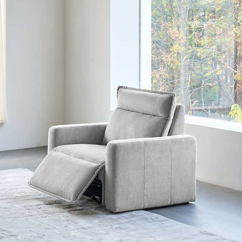 Majida 47"W Modern Oversized Zero-Wall Power Recliner, Moonlight Gray