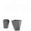 Ensemble de 3 jardinières empilables chics, pots d'extérieur carrés et hauts modernes