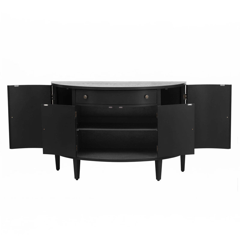 Buffet avec tablettes réglables, Noir