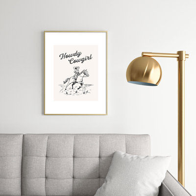 Howdy Cowgirl Black, encadré sur papier