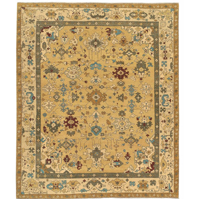 Herat Wool Oriental Area Rug in Beige/Gold