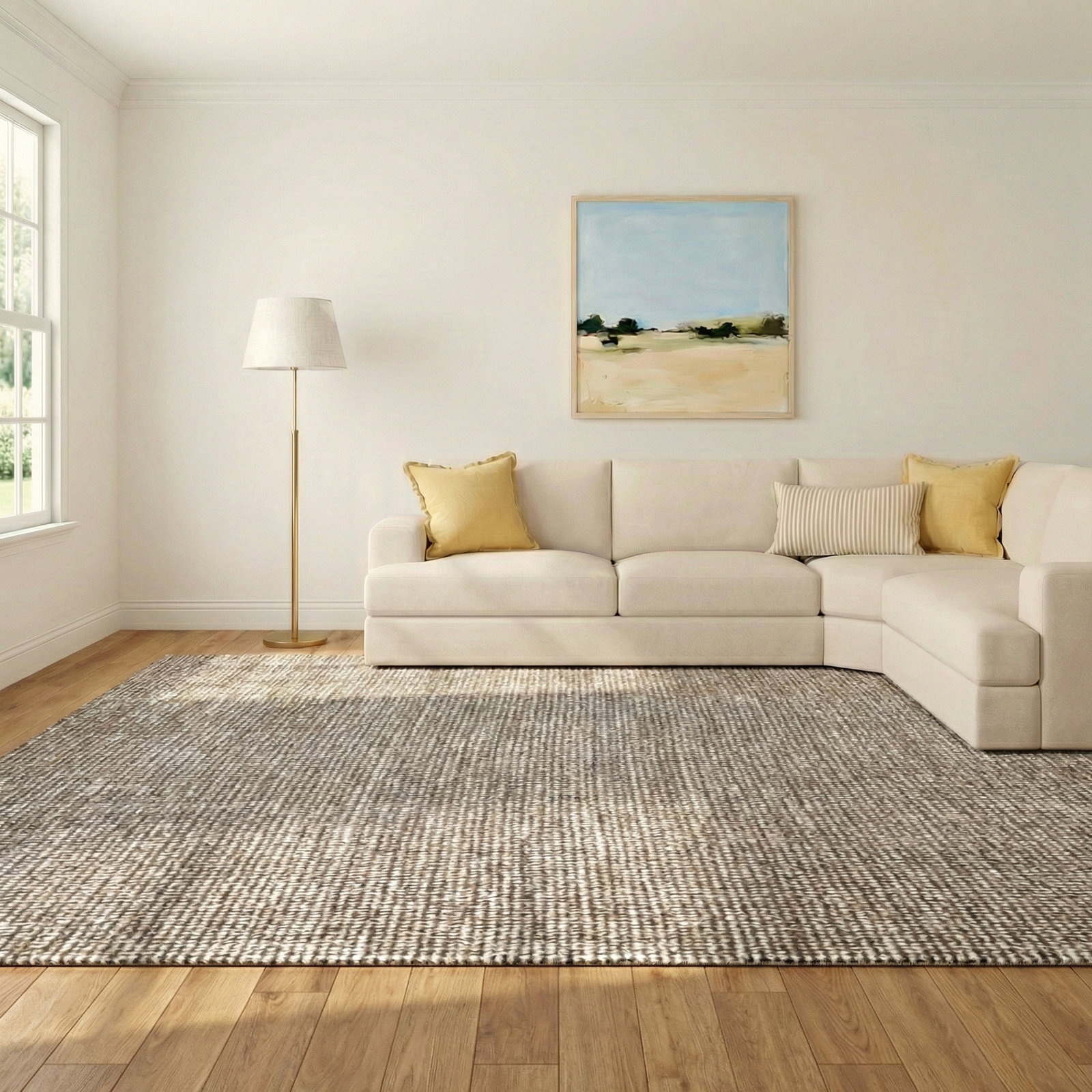 Britley Hand-Woven Geometric Wool Rug, Rectangle 6'6" x 9'6"