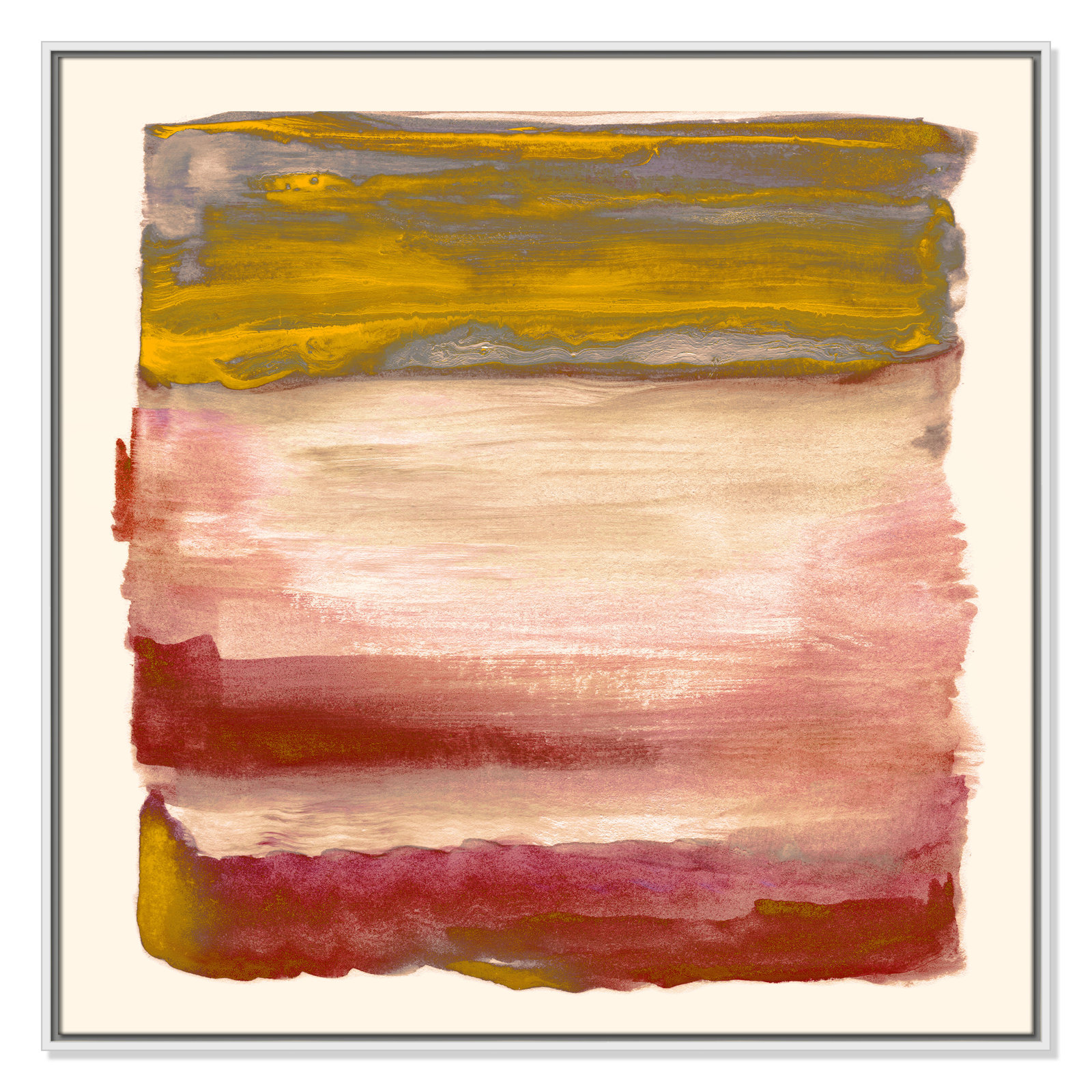 Casa Fine Arts "Yellow Sky I" Print by Nan, White, 37.5" H x 37.5" W