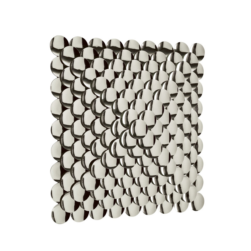 Pyramid Handmade Wall Decor on Stainless Steel, Shiny Nickel