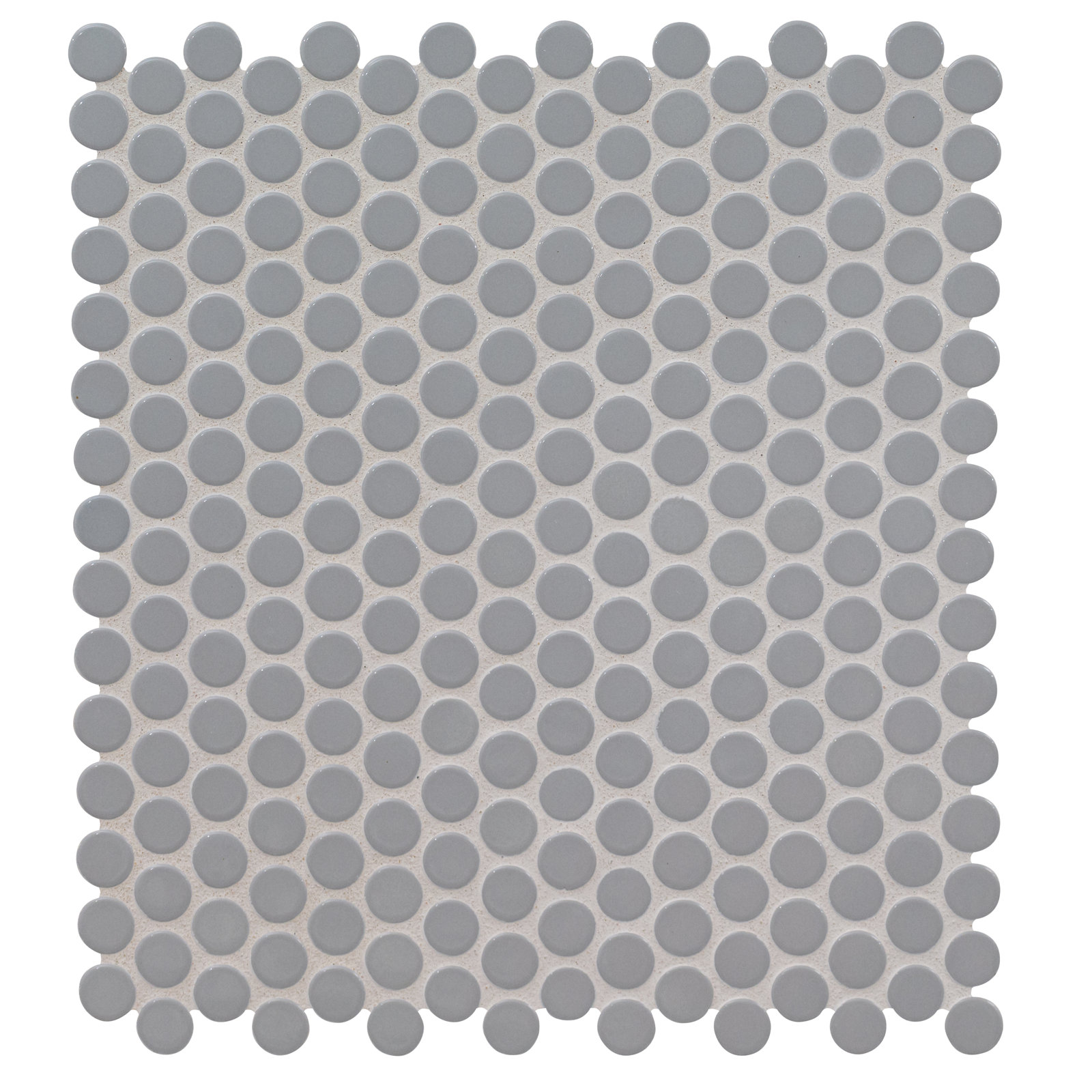 Penny Round 12 in. x 13 in. Porcelain Mosaic Floor and Wall Tile, Gray