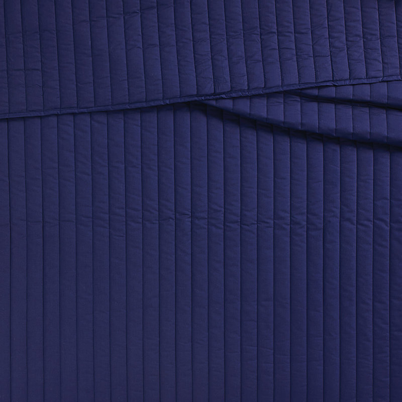 Ensemble de courtepointe standard en coton, Courtepointe double / grand + 2 taies décoratives, Bleu marine
