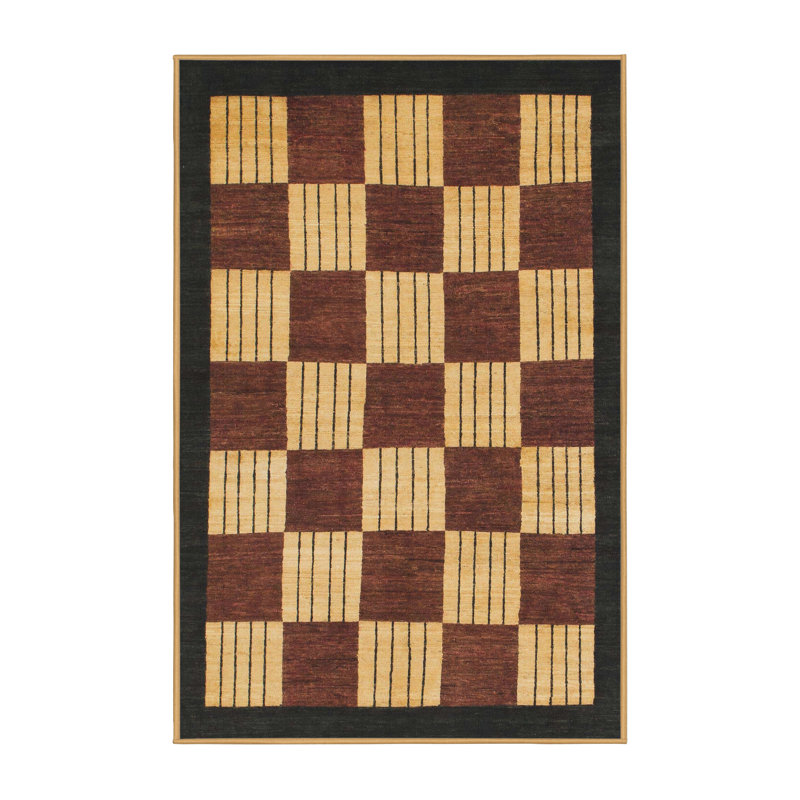 Tapis décoratif multicolore à motif abstrait, Rectangle 7 pi x 10 pi