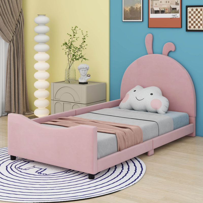 Janetha Twin Size Upholstered Daybed, Pink