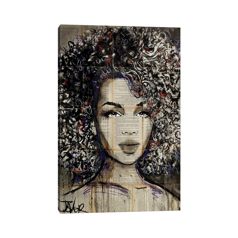 Impression d’art graphique, "Wonder" par Loui Loui, H 26 po x l 18 po x 1,5 po, Toile tendue, Pas de tapis
