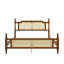 Structure de lit grand en bois avec tête et pied de lit en rotin-14743156