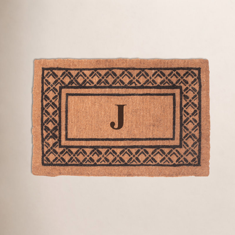 Monogrammed Welcome Outdoor Doormat, 2'6" x 4', R