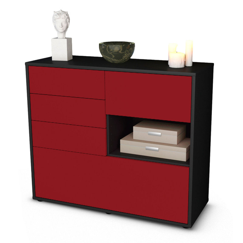 Pulaski 92cm Sideboard, Anthracite/Red