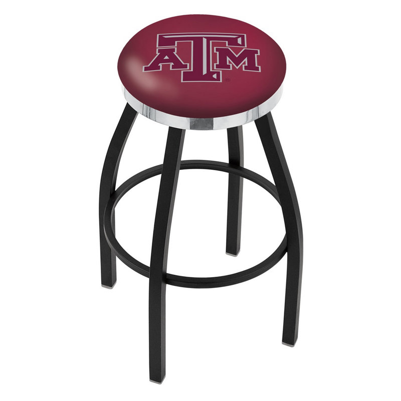 NCAA Swivel 25" Counter Stool, Texas A&M, Chrome