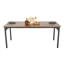 Table de salle à manger rectangulaire en bois 71 pouces pour 6 à 8 personnes, durable et spacieuse avec structure en métal robuste et finition stratifiée.