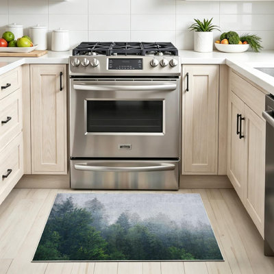Green Machine Washable,Healthy Trees Forest Old Spruce Indoor Area Rug