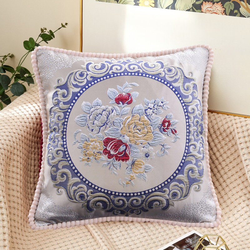 19 Inches 48cm Wide Wide Pack Of European Emboss Flower Pillows Sofa Waist Cushions Car Bedrooms Home Backrests Pillowcases