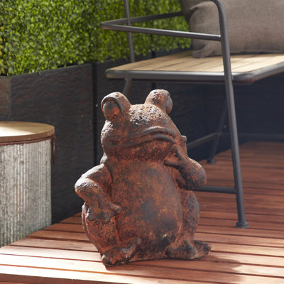 Statue de grenouille pensant en résine
