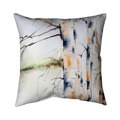 Birchs Trunks Outdoor Throw Pillow - Trees Landscapes Decor
