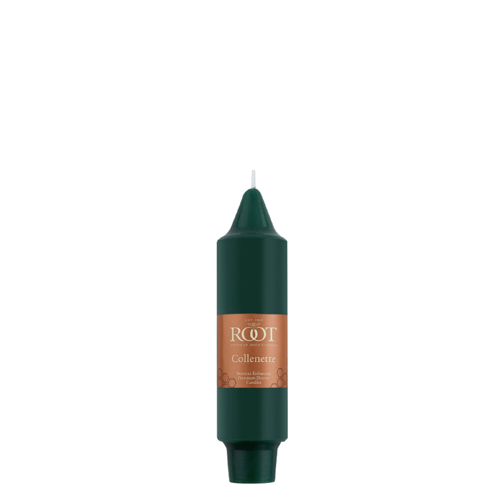 Unscented Taper Candle, Dark Green, 5" H x 1.25" W x 1.25" D