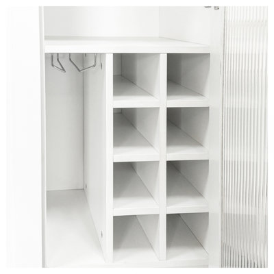 Armoire de cuisine avec armoire de rangement multi-fonctionnelle à plusieurs niveaux, armoire de ferme avec portes en verre, organisateurs de garde-manger pour la cuisine, armoire de bar, salle à manger