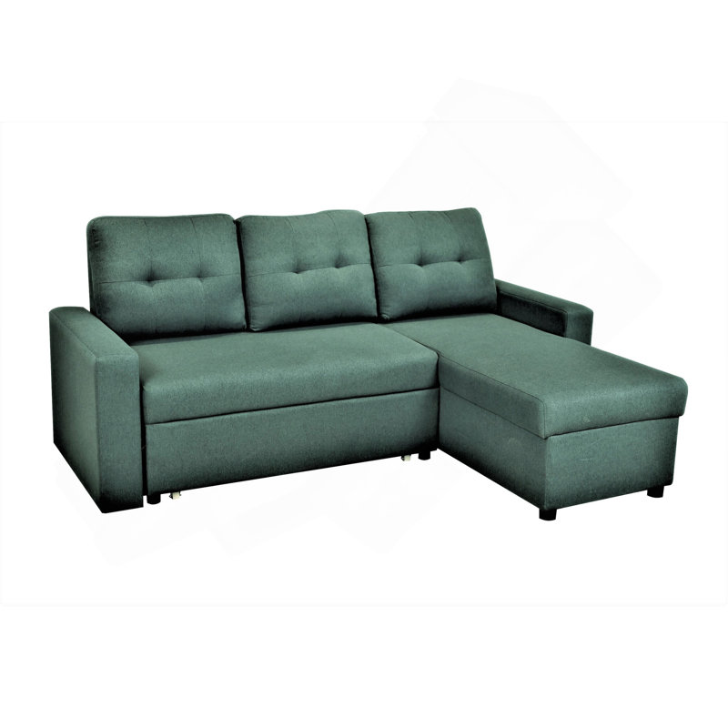 Canapé-lit modulaire convertible en L, Polyester sarcelle