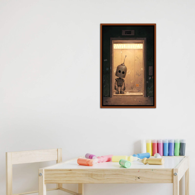 Portail pour enfants, art encadré, H 26 po x l 18 po x 1,5 po, Toile classique avec cadre brun