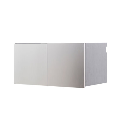 Armoire de garage murale de série Nova, gris métallique, avec portes et tiroirs à fermeture amortie