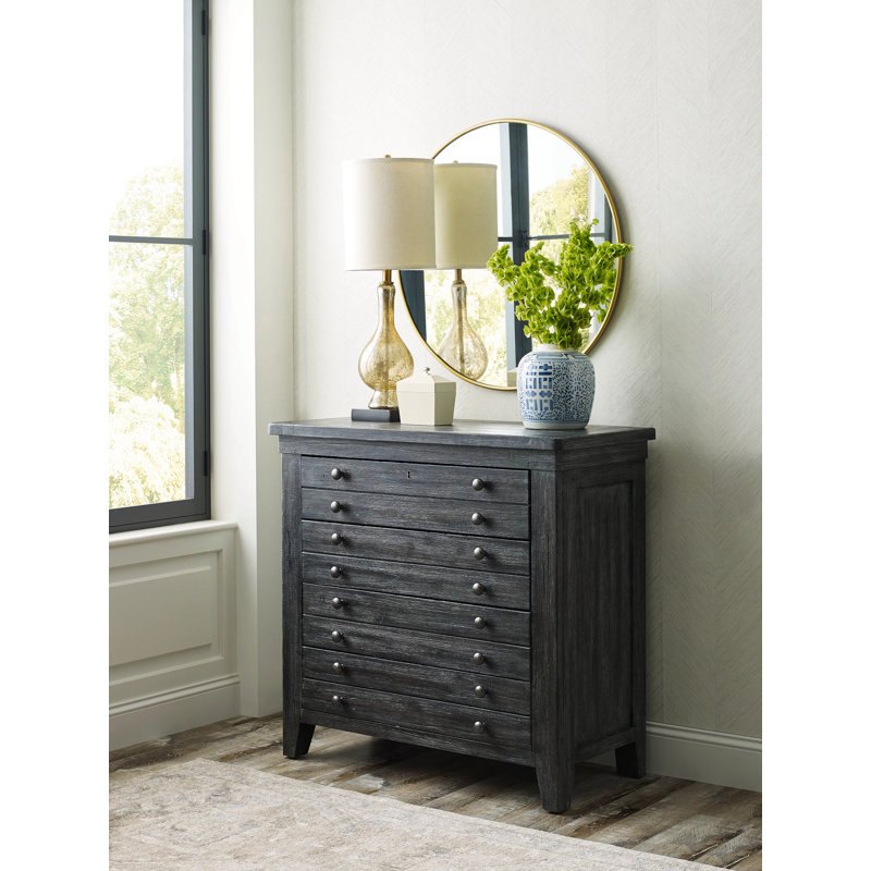 Janaisa 38'' W Solid Wood Nightstand, Gray