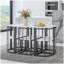 Ensemble de salle à manger moderne 7 pièces en faux marbre avec table compacte de 53,5 pouces et chaises confortables, noir-504150258