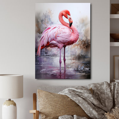 Hummna Animal Coral Flamingo Delicate II - Print on Canvas