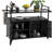 Outdoor Wicker Bar Cart, Wheeled Outdoor Beverage Service Cart, Rolling Wicker Bar Table with a Glass Roof, Suitable for Porch, Backyard, Garden, Poolside Parties, Black-501963783