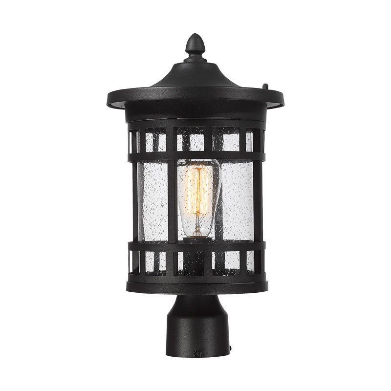 Lanterne extérieure pour l'extérieur - lampadaire imperméable (noir, hauteur de 16,5 pouces)
